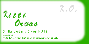 kitti orvos business card